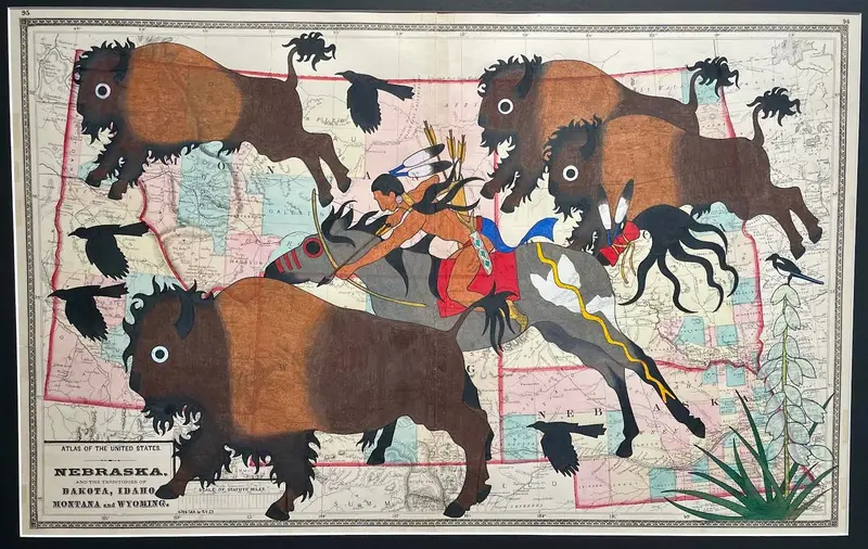 1873 Pre-Railroad American West Map: 'Before The Iron Horse' By Travis Blackbird 1