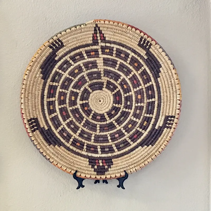 Authentic Navajo Turtle Basket Crafted By Peggy Black 1