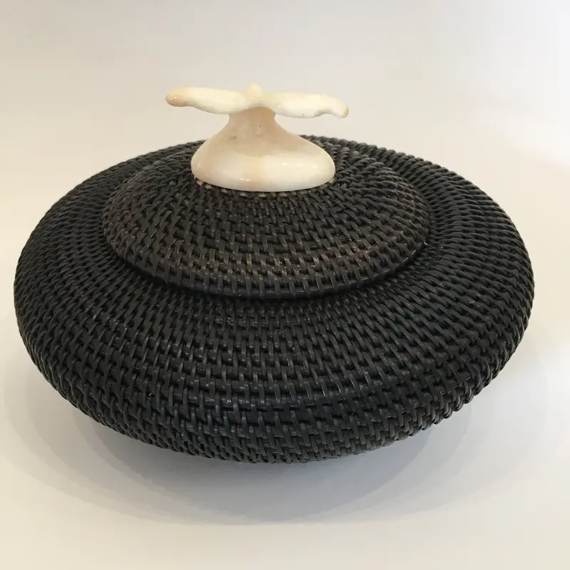 Baleen Basket Featuring Walrus Ivory Finial By Don Johnston 1
