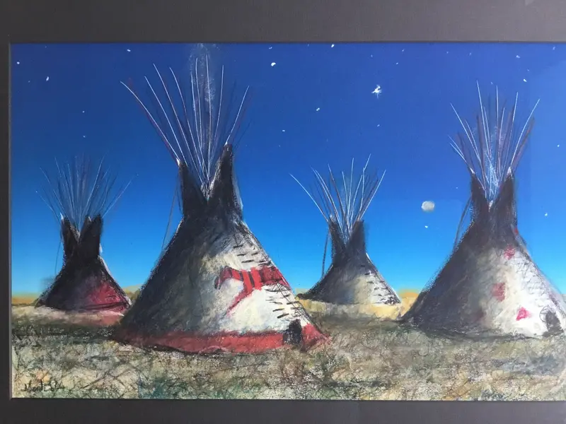 Four Tipis Landscape Painting – Raymond Nordwall 1