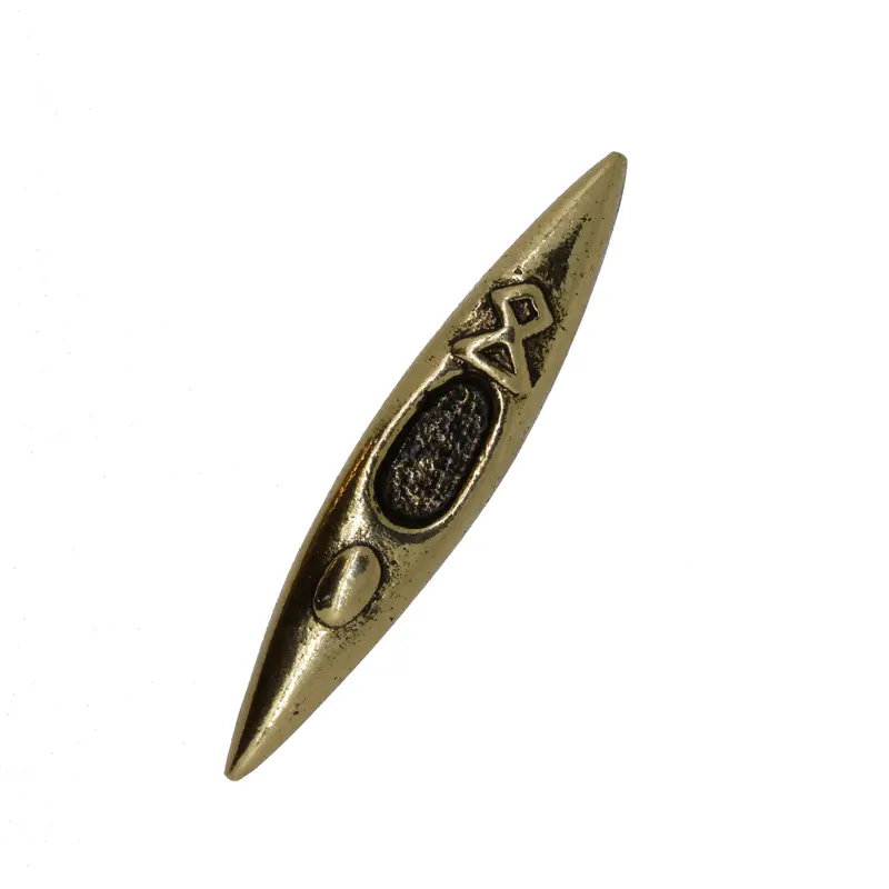 Gold Kayak Outline Lapel Pin 1