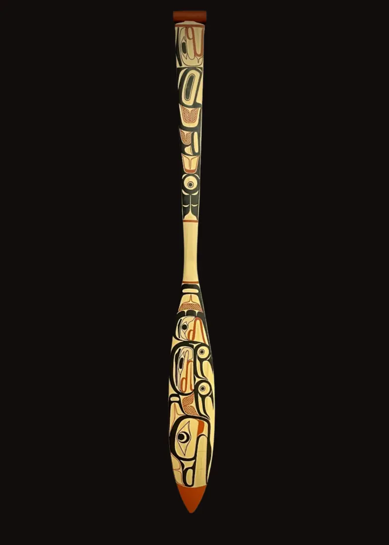 Hand-Carved Wolf Clan Paddle By Tlingit Artist David A. Boxley 1