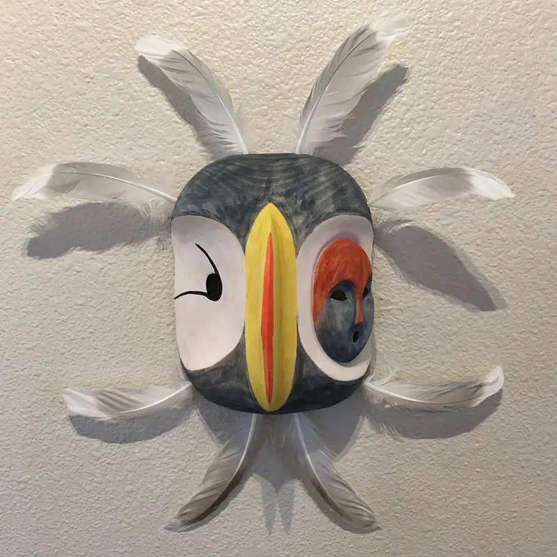 Horned Puffin Spirit Dance Mask By Jennifer Angaiak-Wood 1