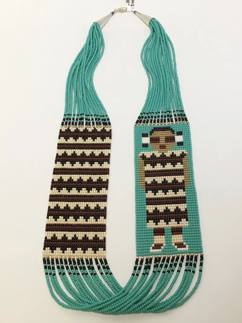 Maiden And Navajo Rug Beaded Necklace By Janicelynn Yazzie 1