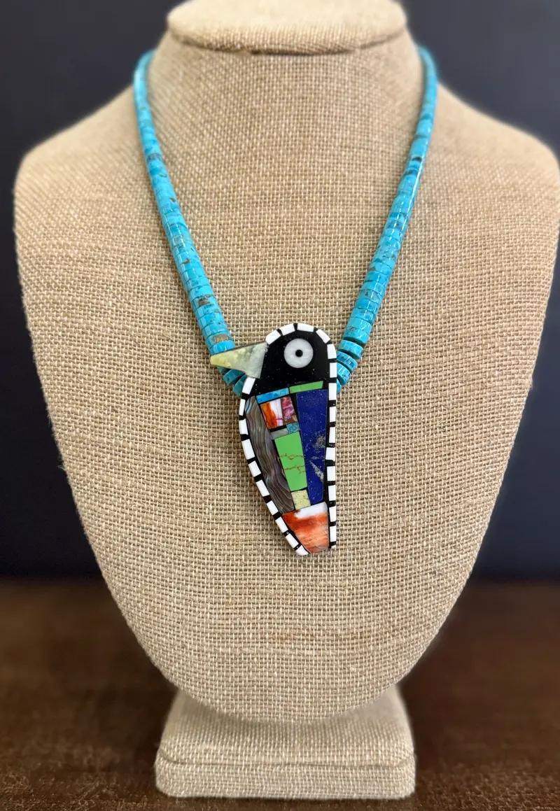 Mary L. Tafoya'S Abalone-Breasted Hummingbird Necklace 1