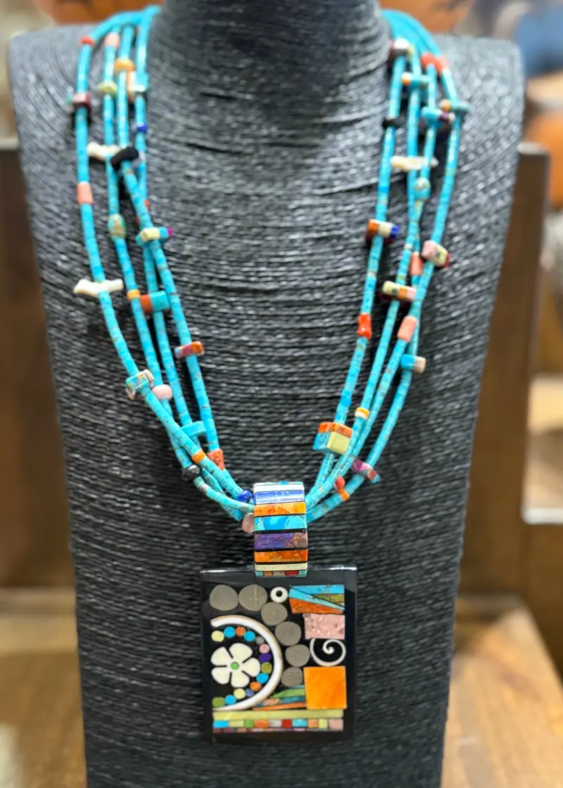 Mary L. Tafoya'S Heishi And Mosaic Inlay Treasure Necklace 1