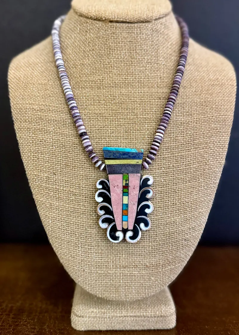 Mary L. Tafoya'S Mosaic Splash Down Inlay Necklace 1