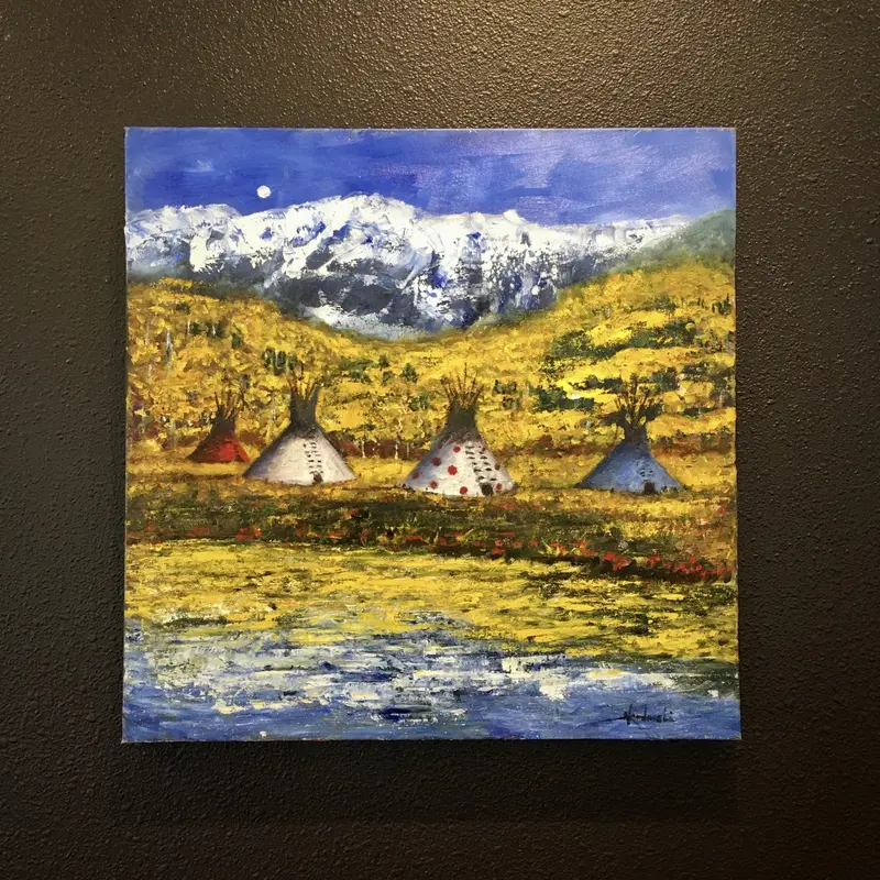'Moving On' Contemporary Native American Painting By Raymond Nordwall 1