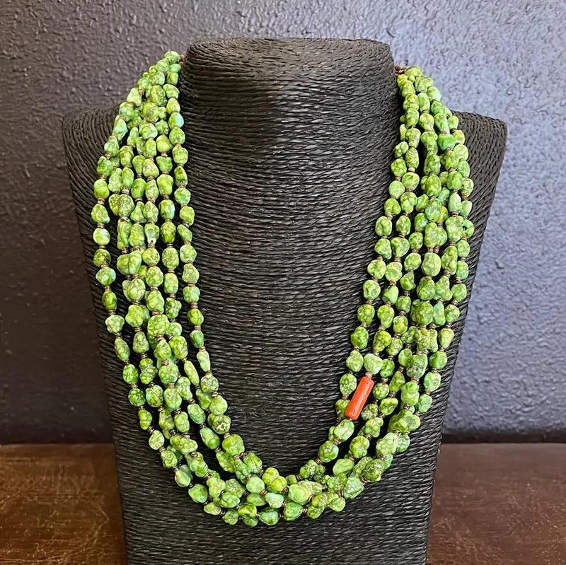 Natural Sonoran Gold Turquoise Pendant Necklace By Marie Lee 1