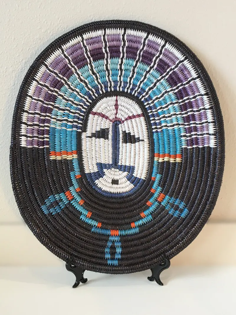 Navajo Moon Design Coiled Basket By Elsie Stone Holiday 1