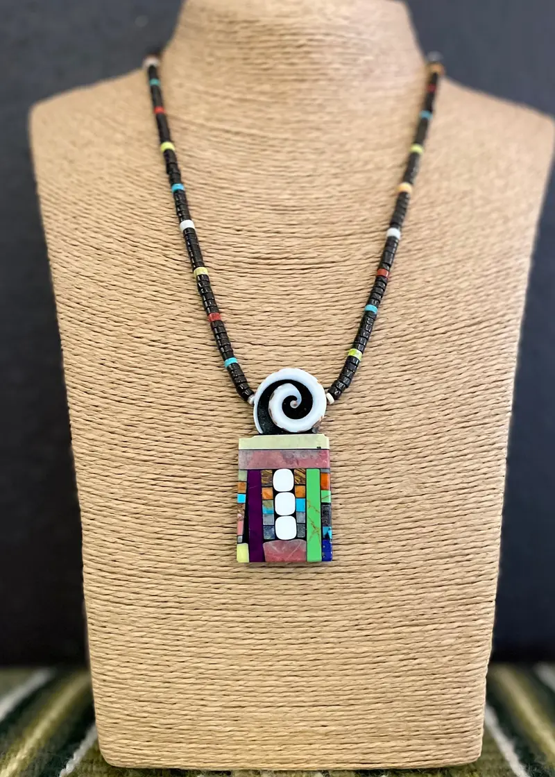 Open The Doors Mosaic Inlay Statement Necklace 1