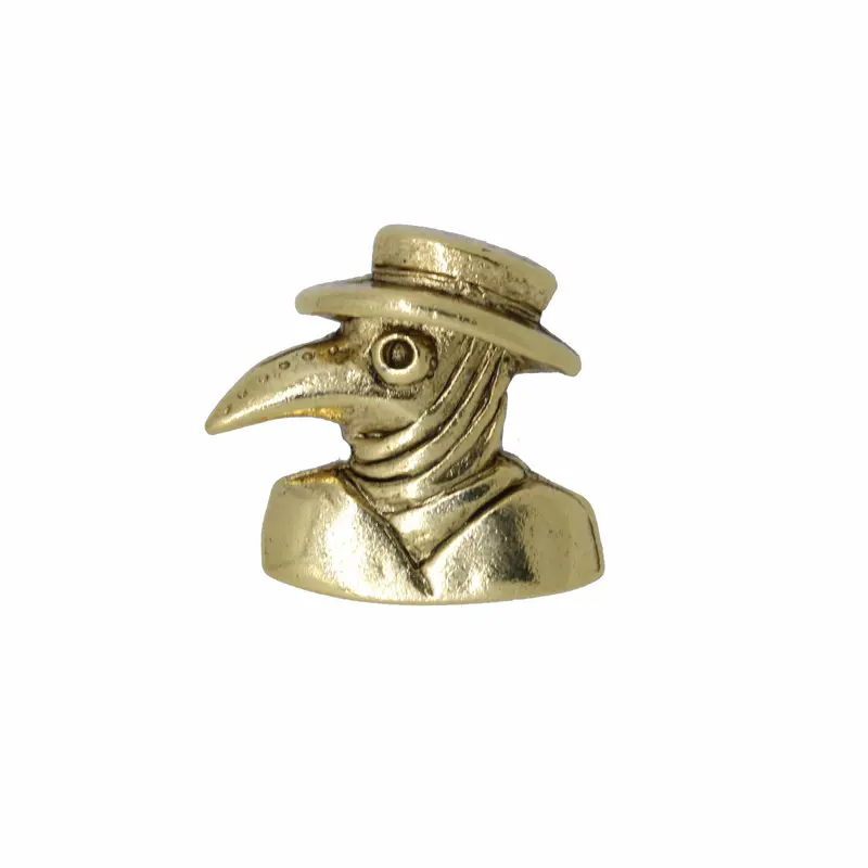 Plague Doctor Figure Gold Lapel Pin 1