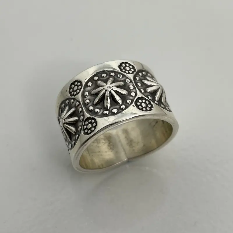 Traditional Navajo-Stamped Sterling Silver Ring – Ivan Howard 1