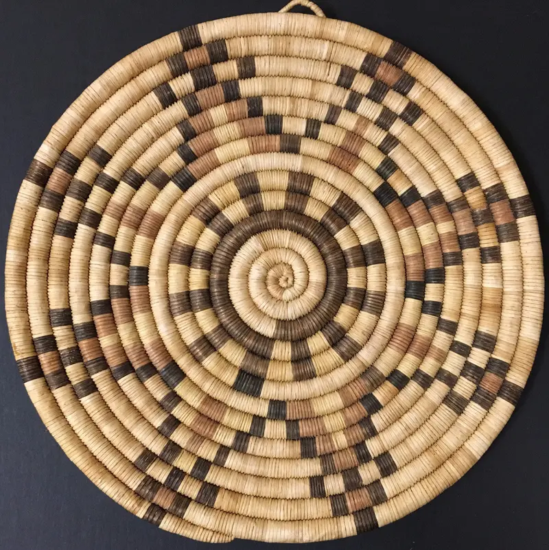 Vintage Eight-Petal Polychrome Hopi Basket Plaque 1